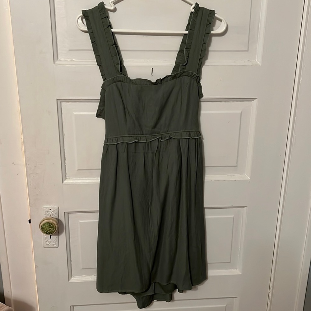 Adobe ruffle tie back mini dress